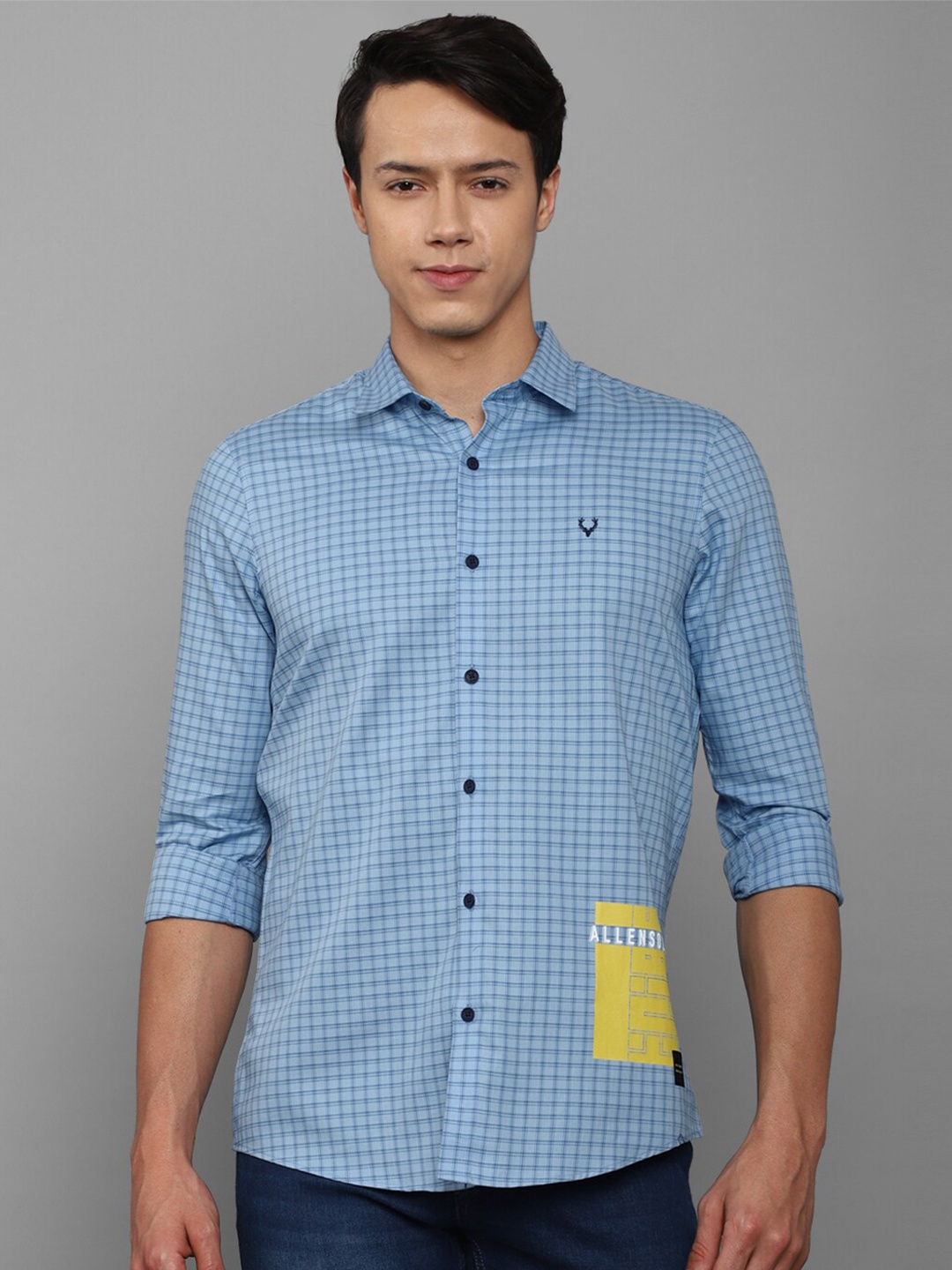 

Allen Solly Tribe Men Blue Grid Tattersall Checks Pure Cotton Casual Shirt