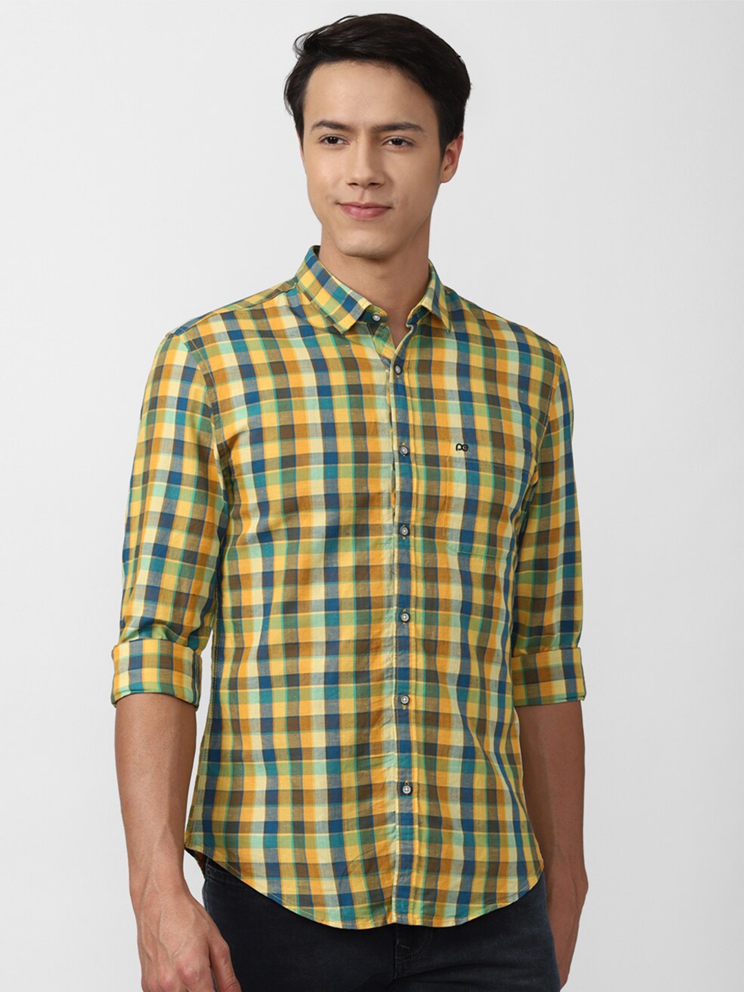 

Peter England Casuals Men Yellow Slim Fit Checked Casual Shirt