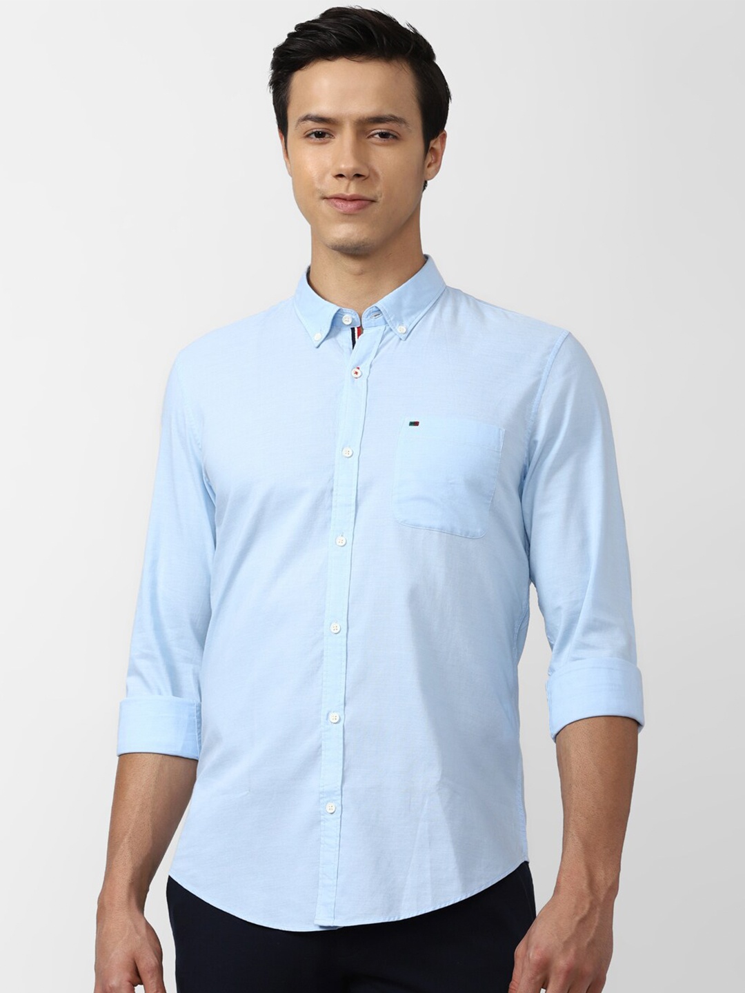 

Peter England Casuals Men Blue Slim Fit Casual Shirt