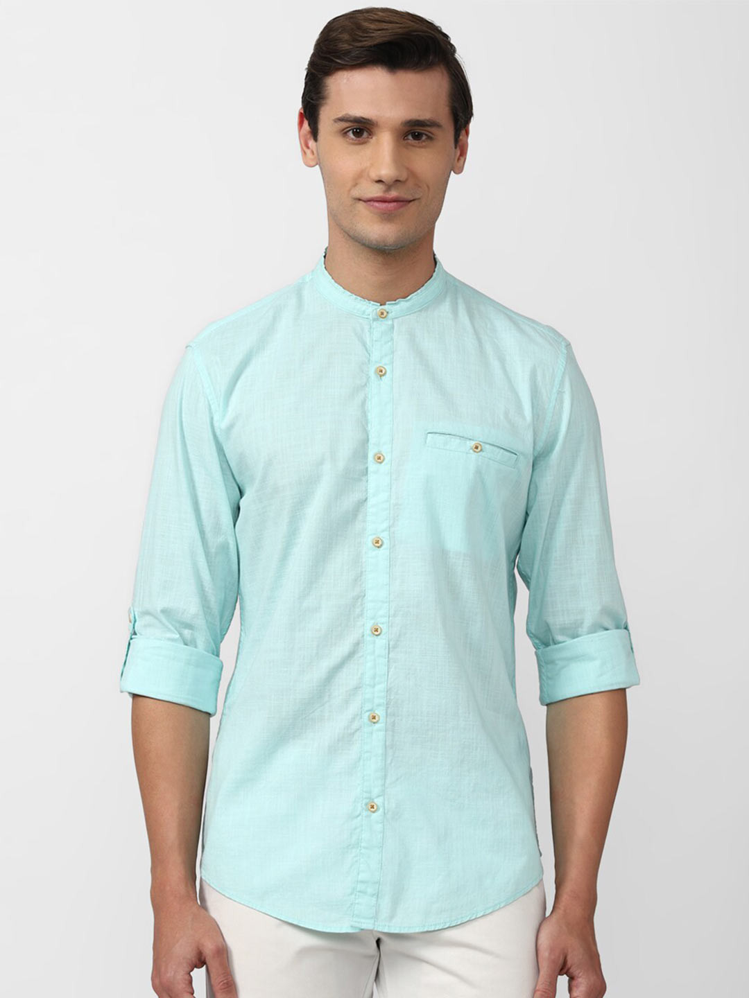 

Peter England Casuals Men Blue Slim Fit Cotton Casual Shirt