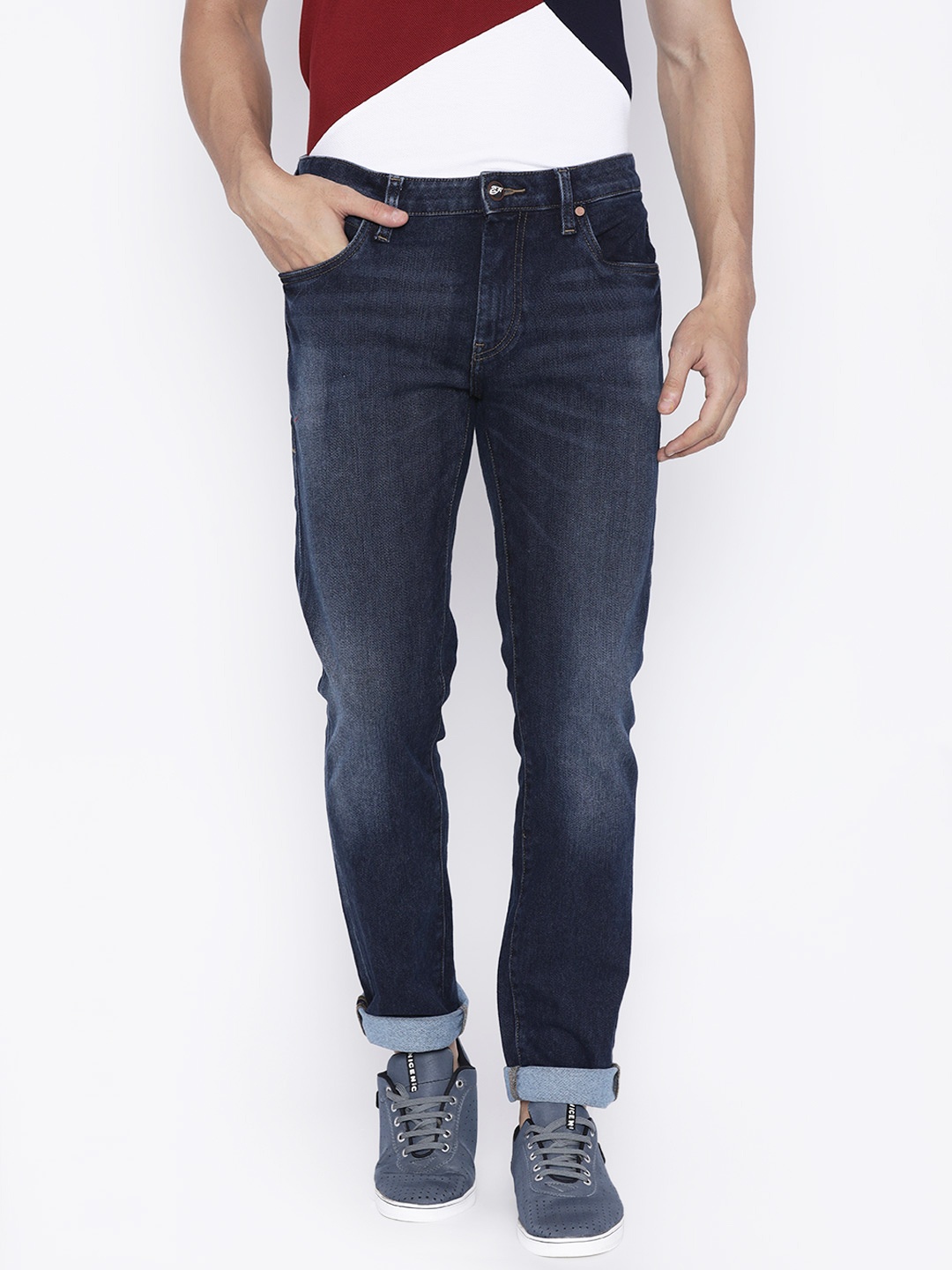

Ed Hardy Men Blue Slim Fit Mid-Rise Clean Look Stretchable Jeans