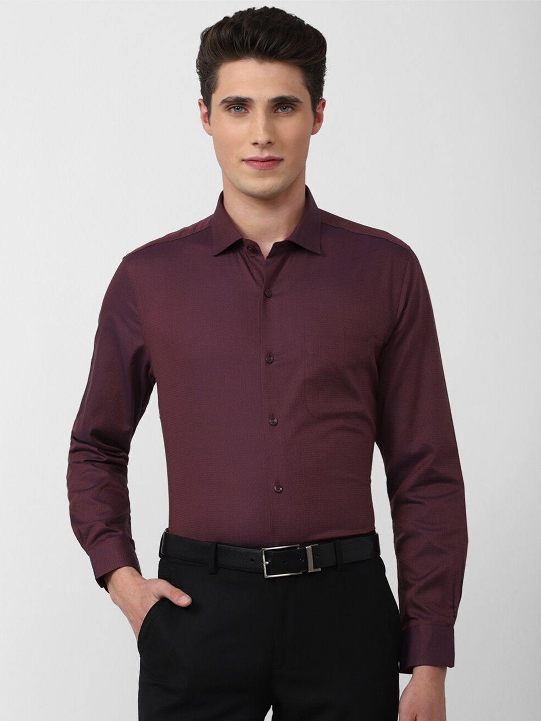 

Peter England Elite Men Maroon Slim Fit Formal Shirt