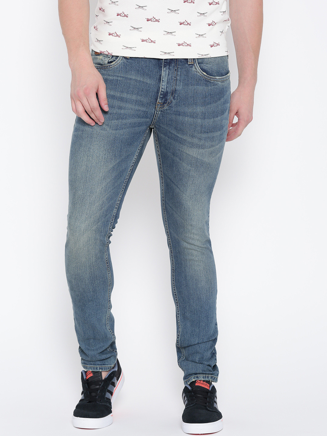 

Ed Hardy Men Blue Super-Slim Fit Mid-Rise Stretchable Jeans