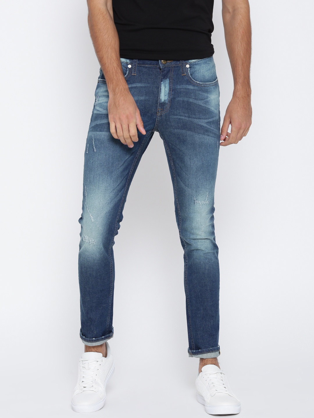 

Ed Hardy Men Blue Super Slim Fit Mid-Rise Low Distress Stretchable Jeans