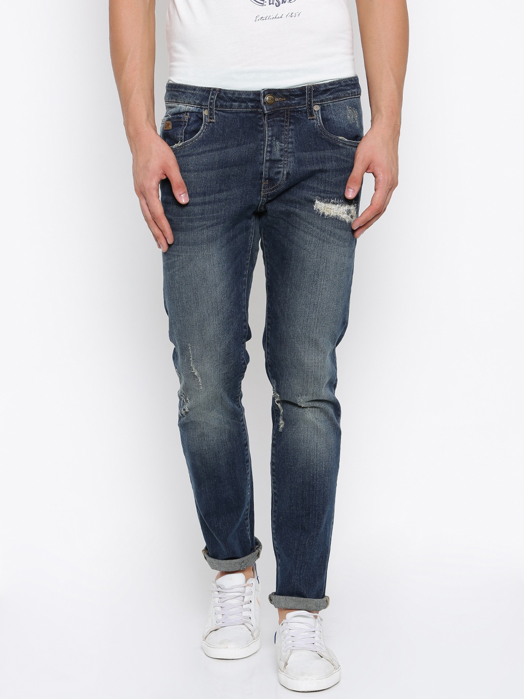 

Ed Hardy Men Blue Slim Fit Mid-Rise Mildly Distressed Stretchable Jeans