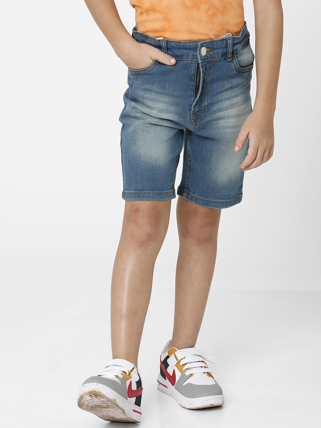 

KATE & OSCAR Boys Blue Washed Washed Denim Shorts