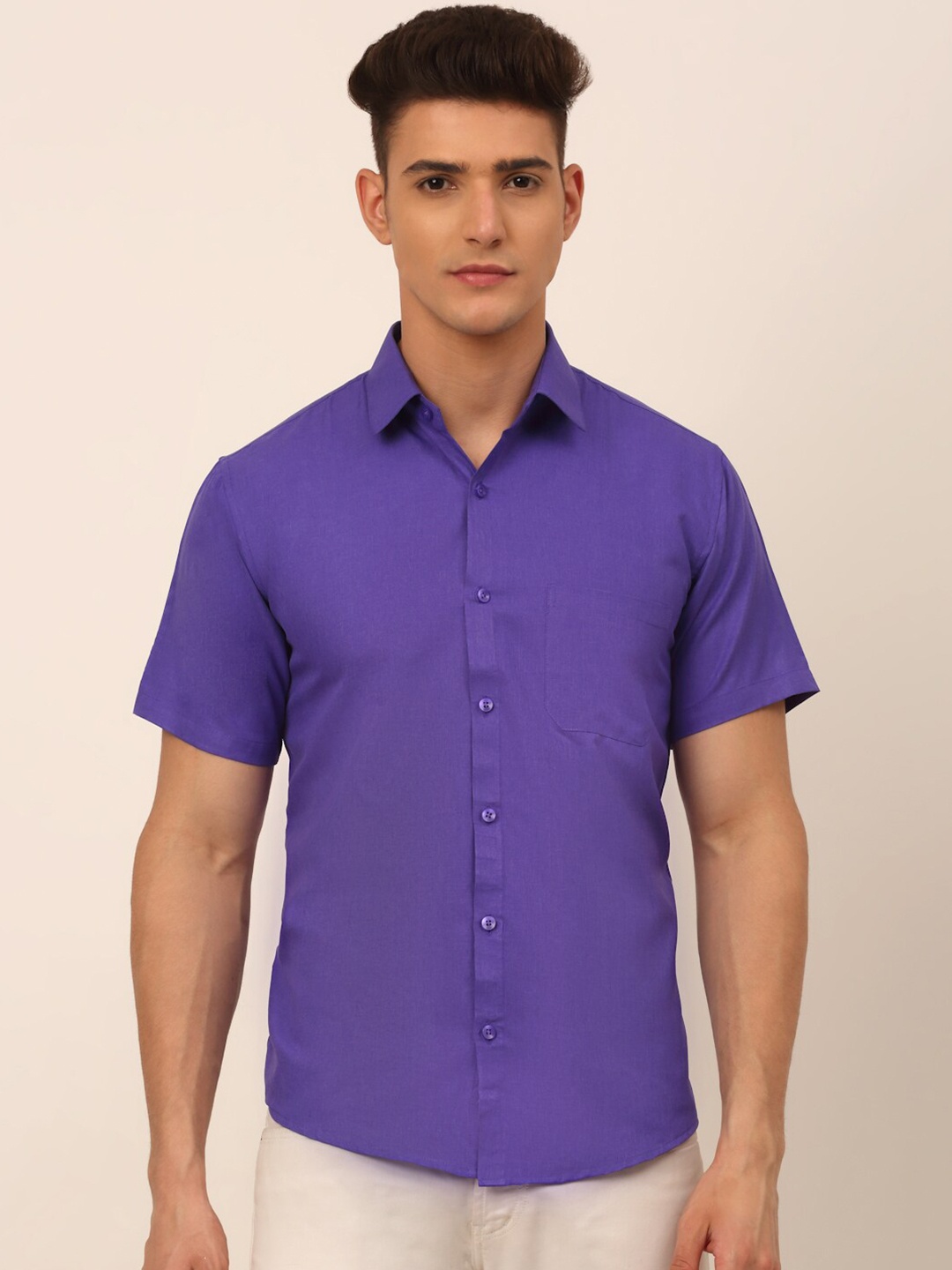 

JAINISH Men Purple Classic Pure Cotton Casual Shirt
