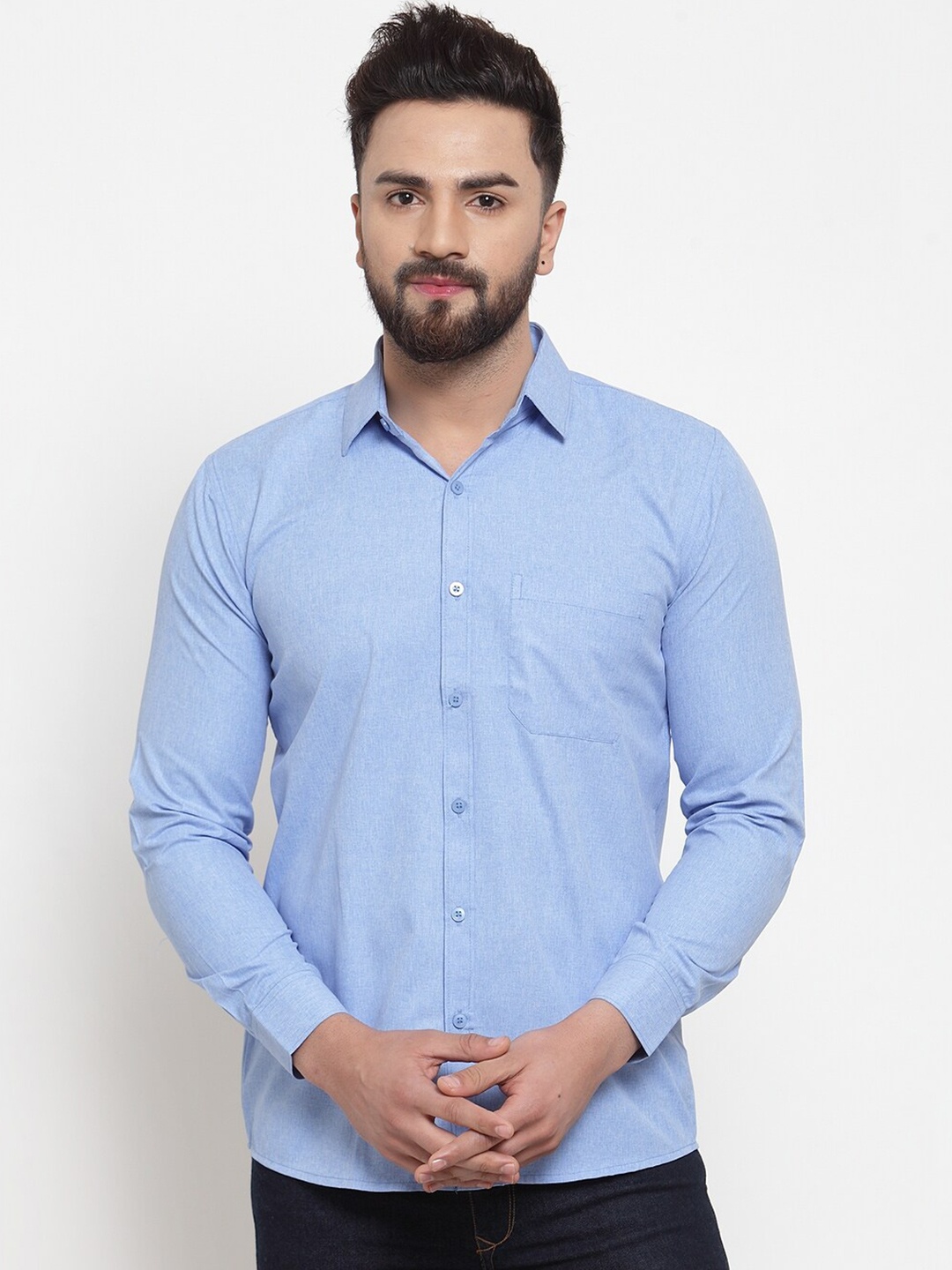 

JAINISH Men Blue Classic Solid Casual Shirt