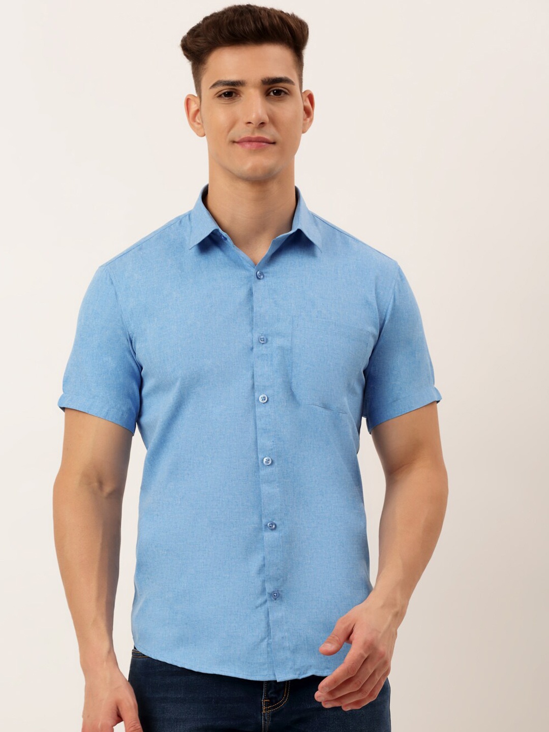 

JAINISH Men Blue Classic Pure Cotton Casual Shirt