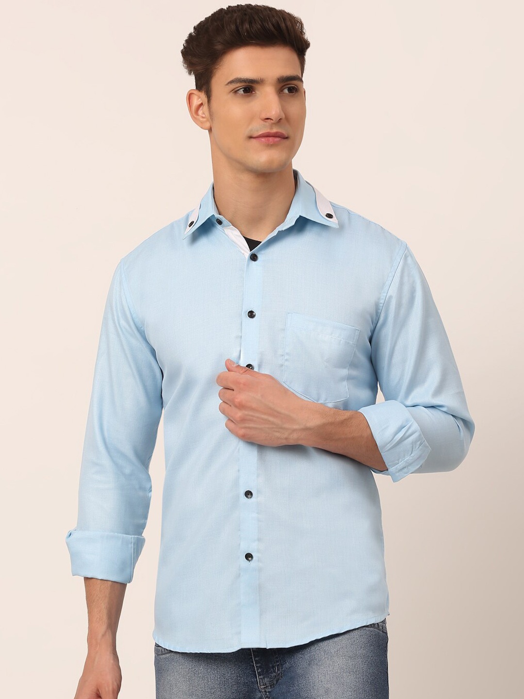 

JAINISH Men Blue Classic Solid Casual Shirt