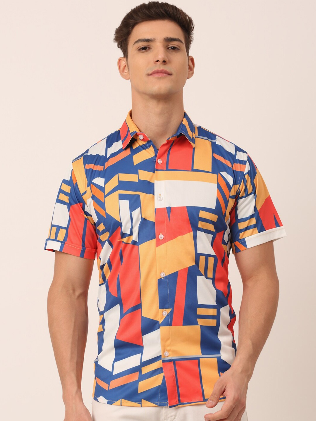 

JAINISH Men Navy Blue Classic Printed Slim Fit Casual Shirt