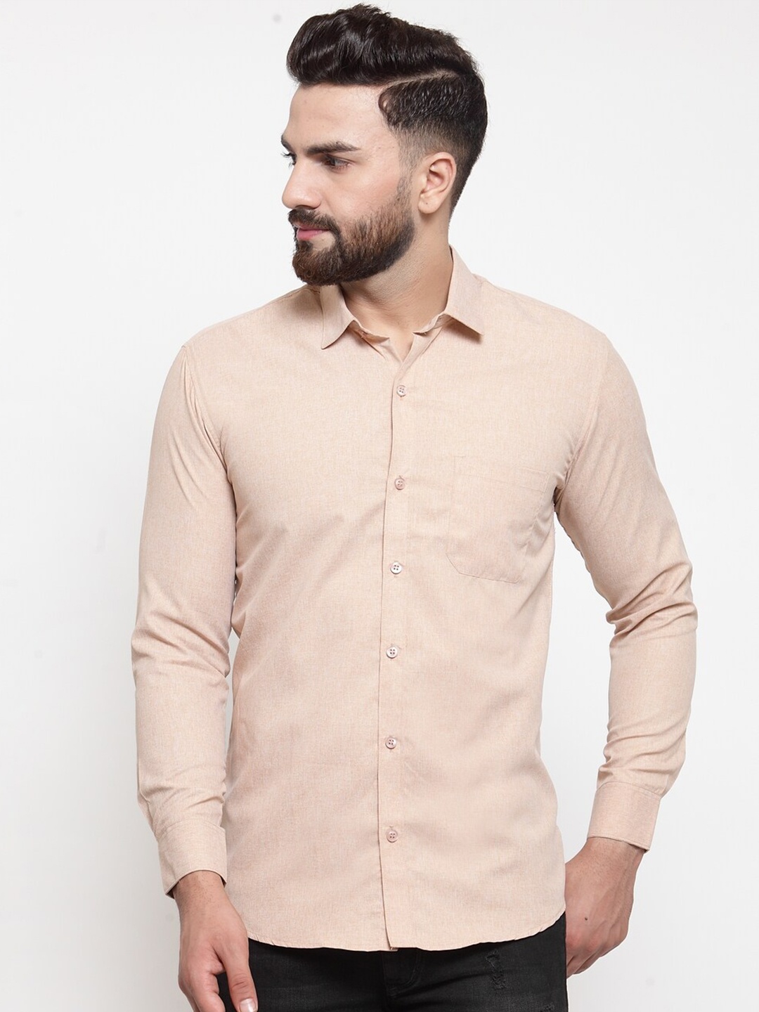 

JAINISH Men Beige Classic Casual Shirt