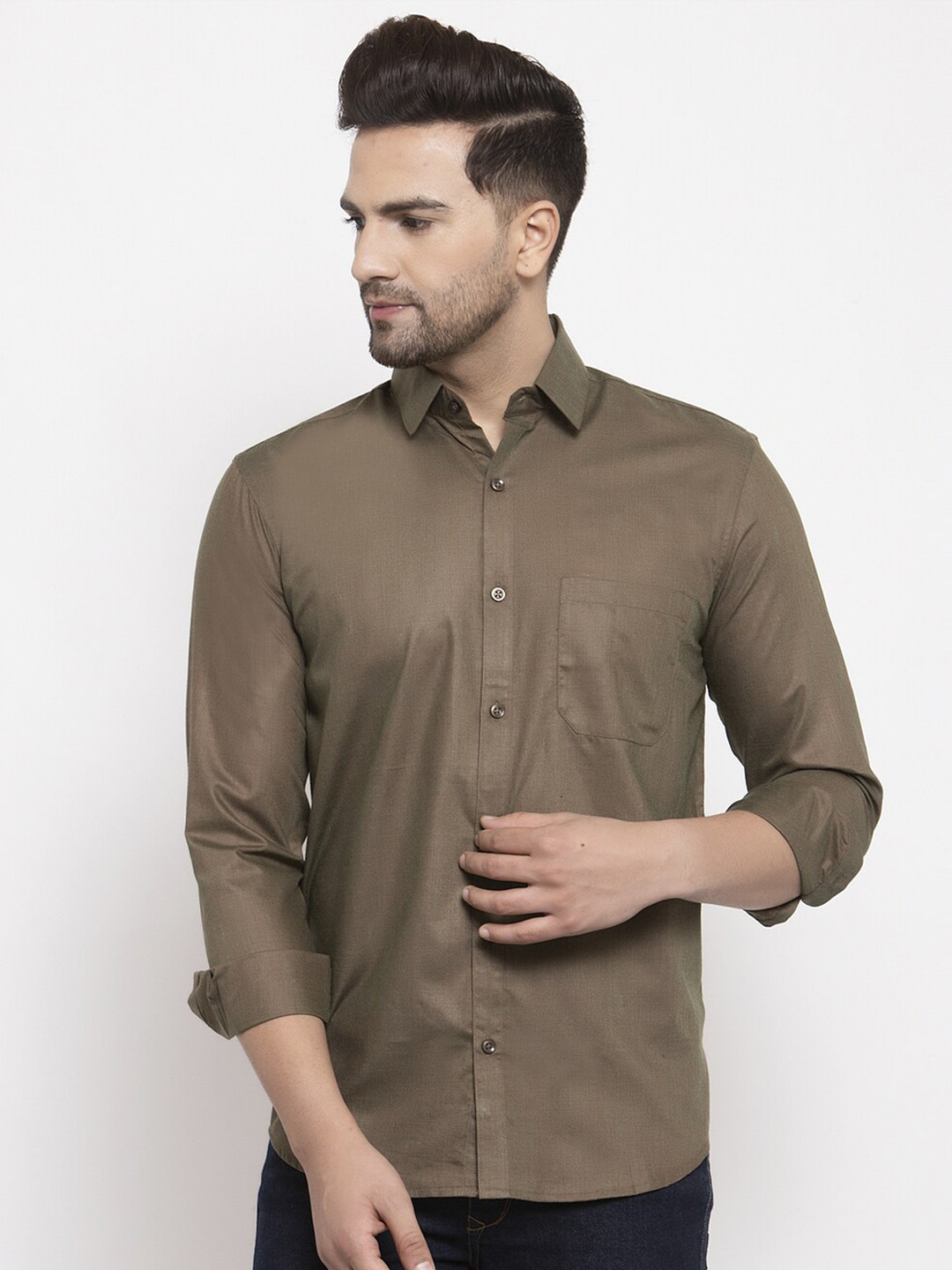 

JAINISH Men Brown Smart Casual Shirt