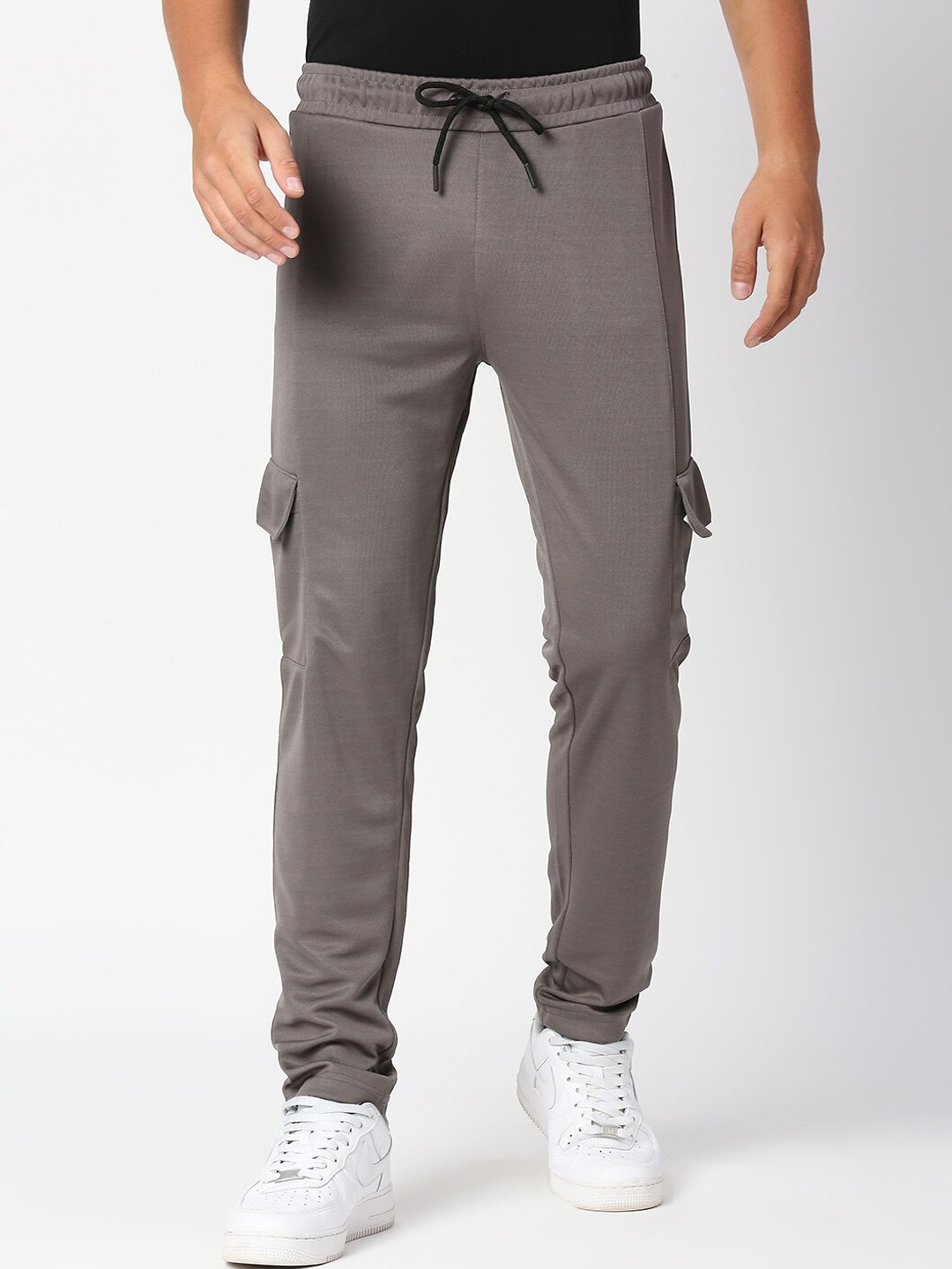 

FiTZ Men Grey Slim-Fit Track Pants