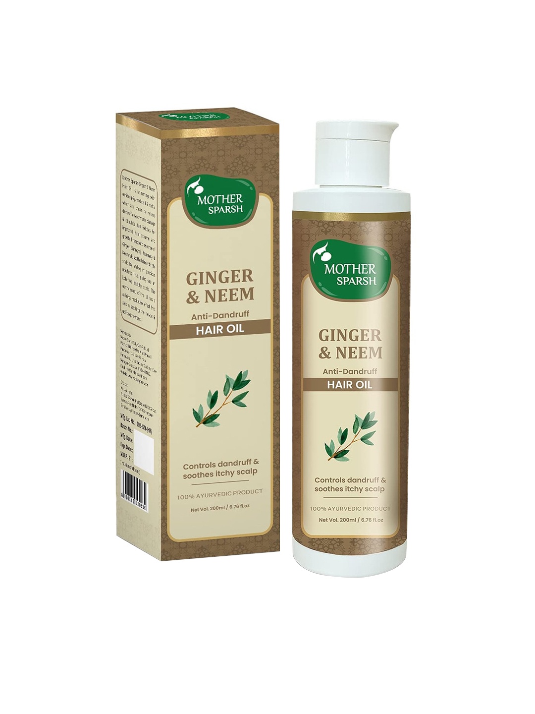 

Mother Sparsh Ginger & Neem Anti-Dandruff Hair Oil-200ml, White