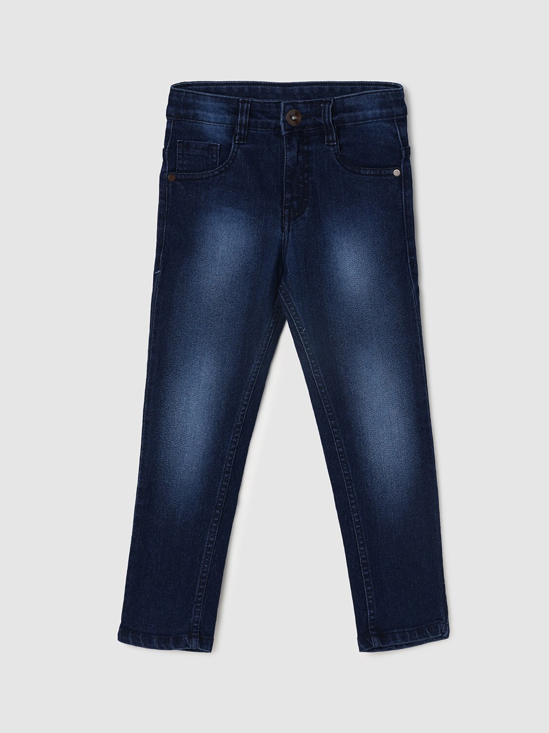 

max Boys Regular Fit Light Fade Cotton Jeans, Blue
