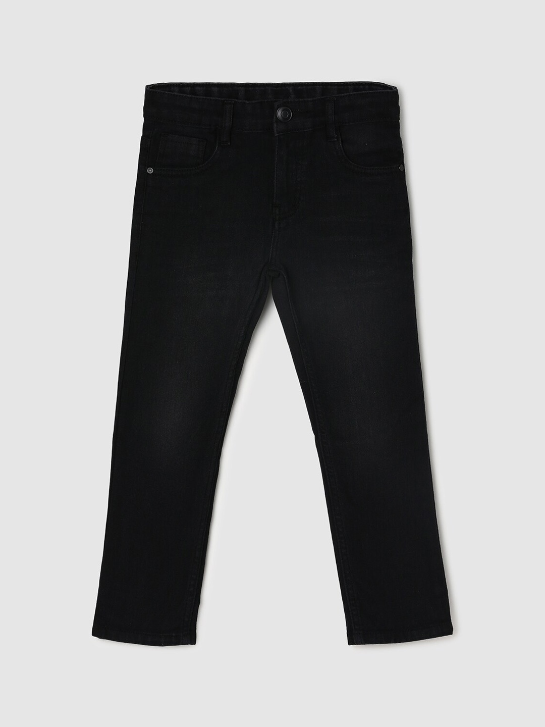 

max Boys Regular Fit Mid-Rise Cotton Jeans, Black