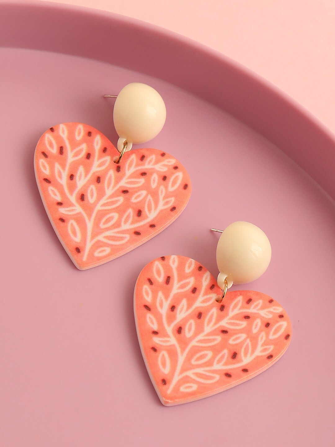 

SOHI Pink Contemporary Drop Earrings