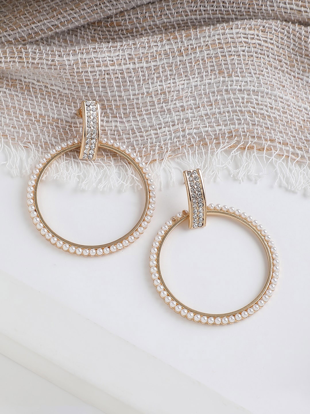 

SOHI Gold-Toned Contemporary Hoop Earrings