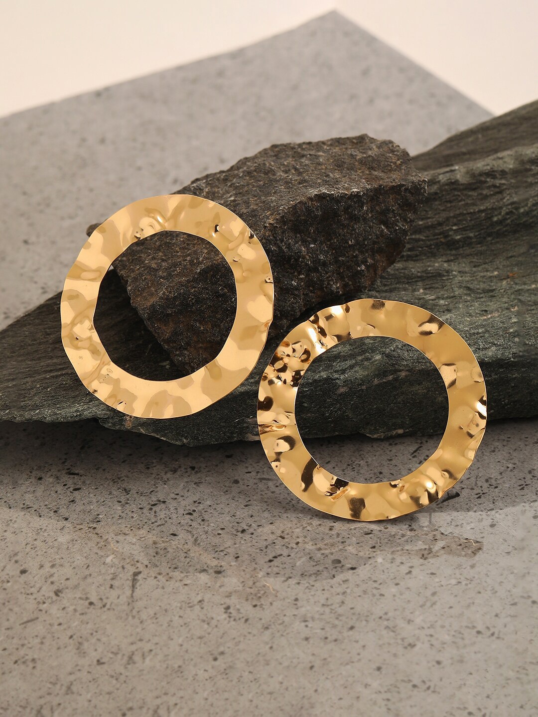 

SOHI Gold Contemporary Studs Earrings