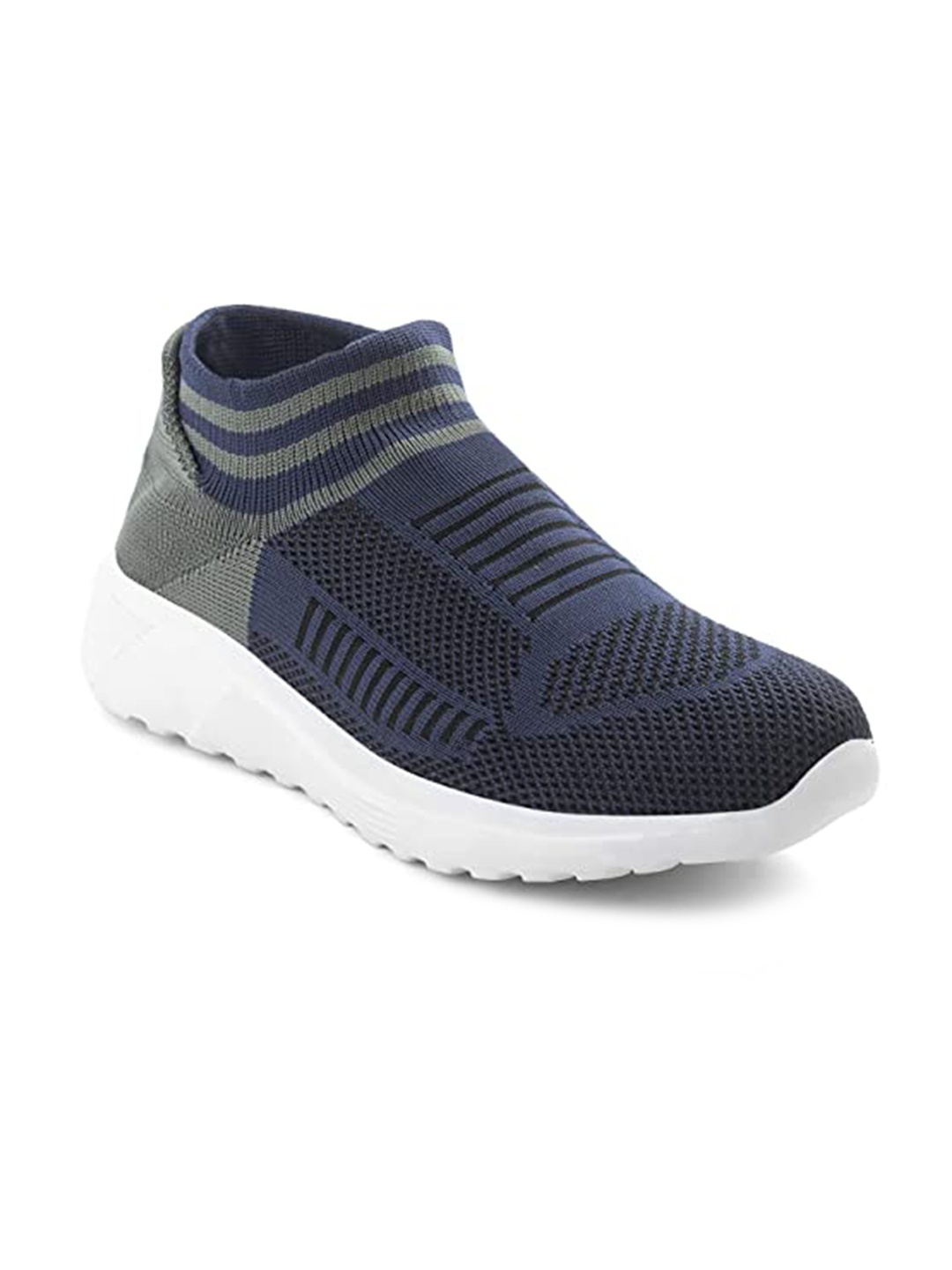 

Goatter Men Blue Woven Design Slip-On Sneakers