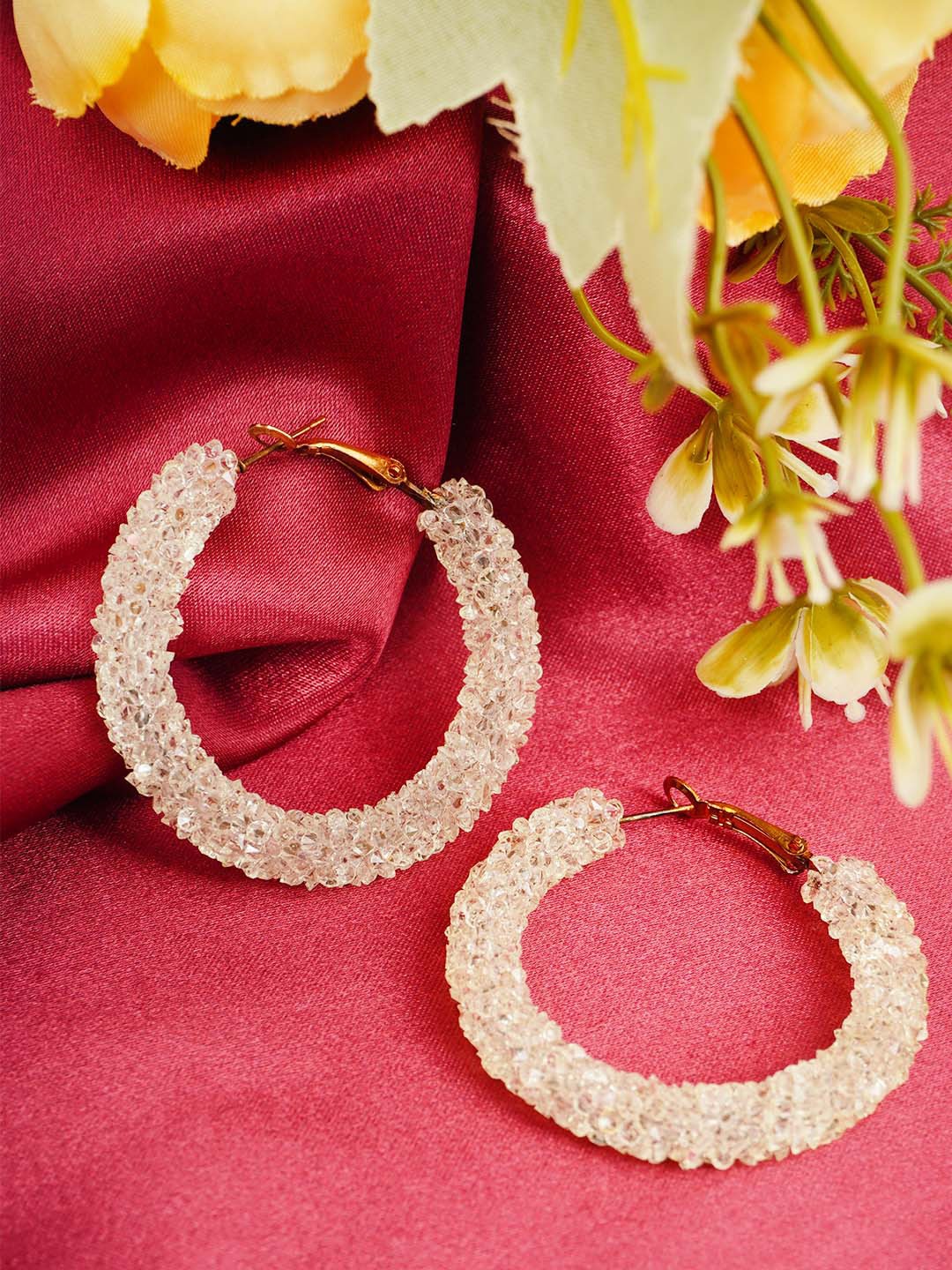 

Ferosh Women Green Circular Hoop Earrings