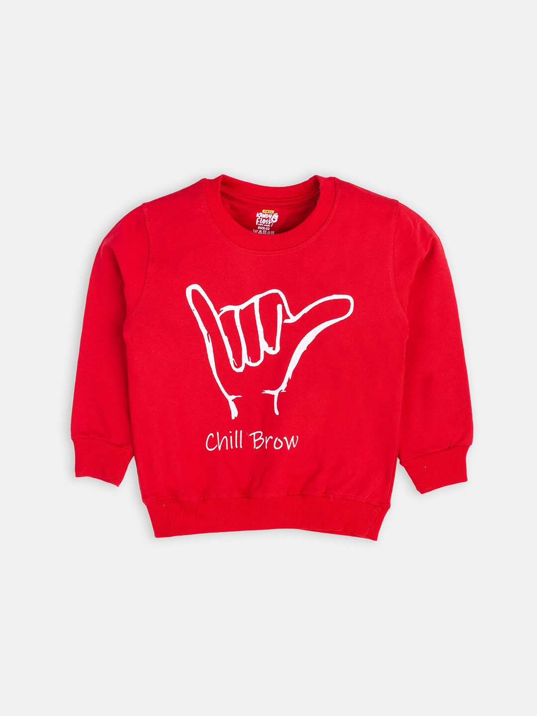 

AMUL Kandyfloss Kids Red Printed Cotton Sweatshirt