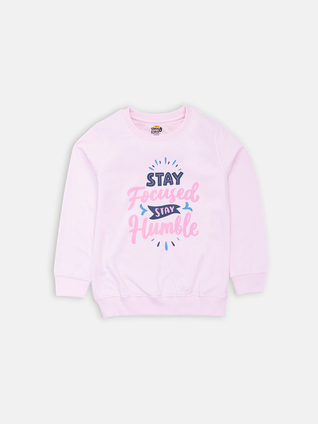 

AMUL Kandyfloss Girls Pink Printed Cotton Sweatshirt