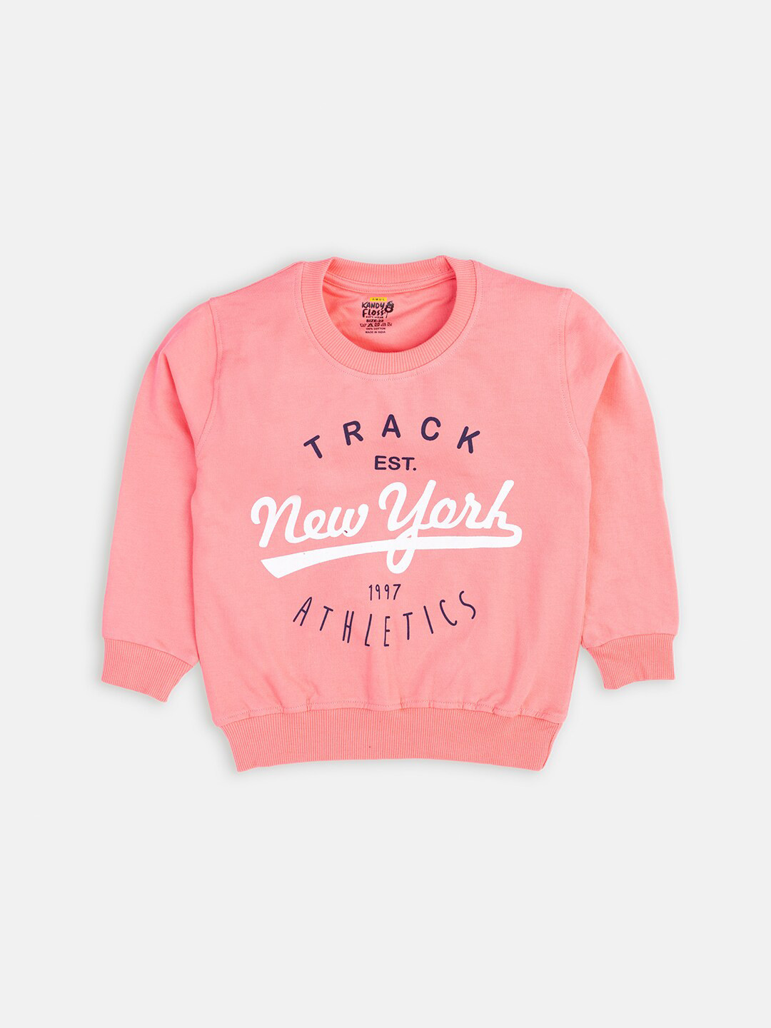 

AMUL Kandyfloss Kids Pink Printed Cotton Sweatshirt