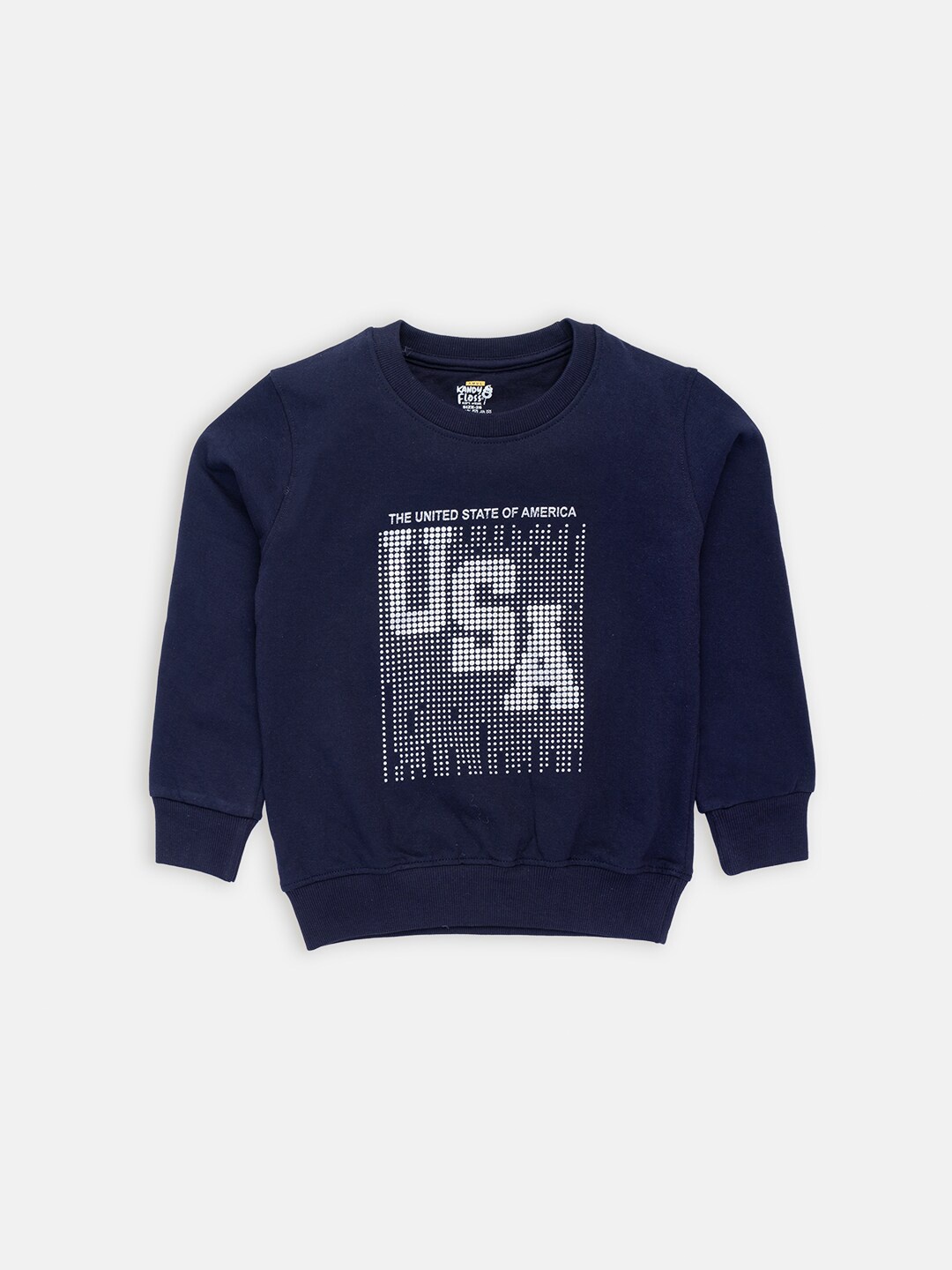 

AMUL Kandyfloss Boys Navy Blue Printed Cotton Sweatshirt