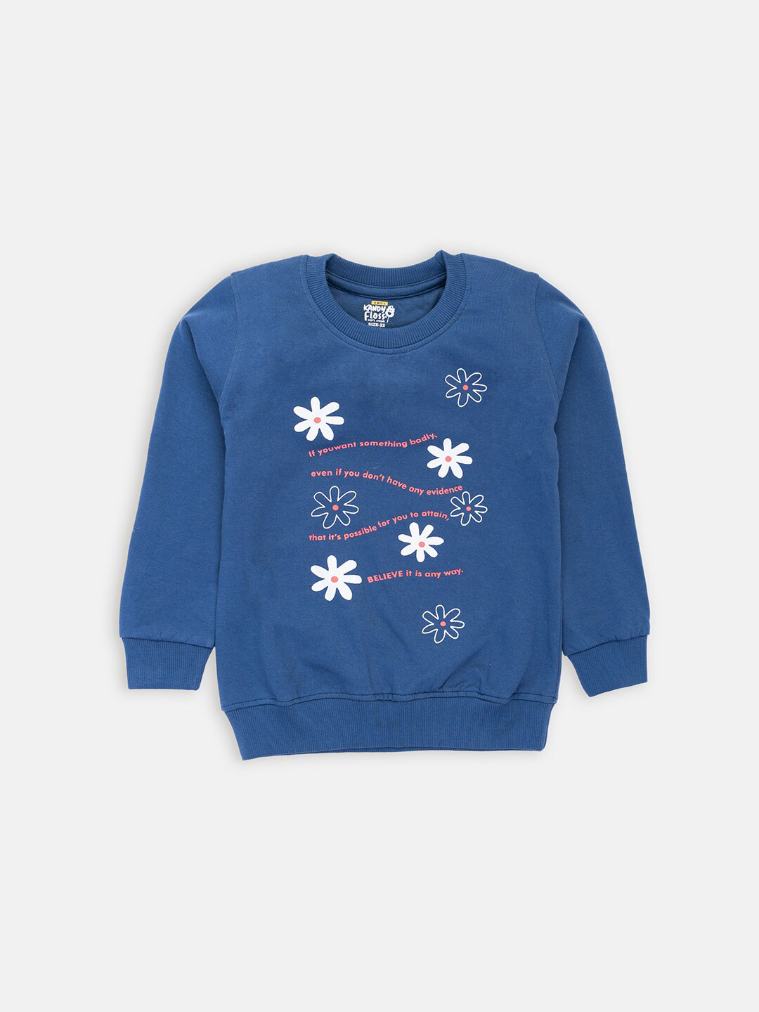 

AMUL Kandyfloss Girls Blue Printed Cotton Sweatshirt