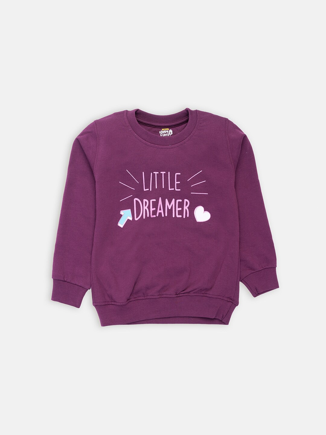 

AMUL Kandyfloss Girls Violet Printed Cotton Sweatshirt
