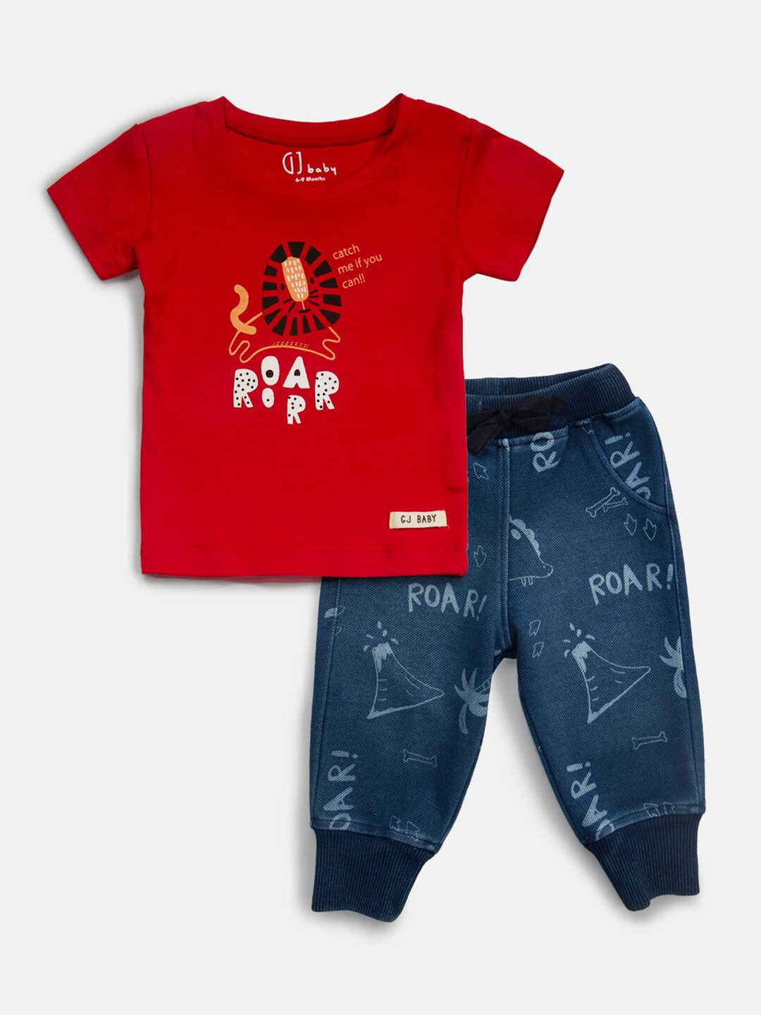 

Gini and Jony Boys Multicoloured & Red Printed T-shirt with Trouser, Multi