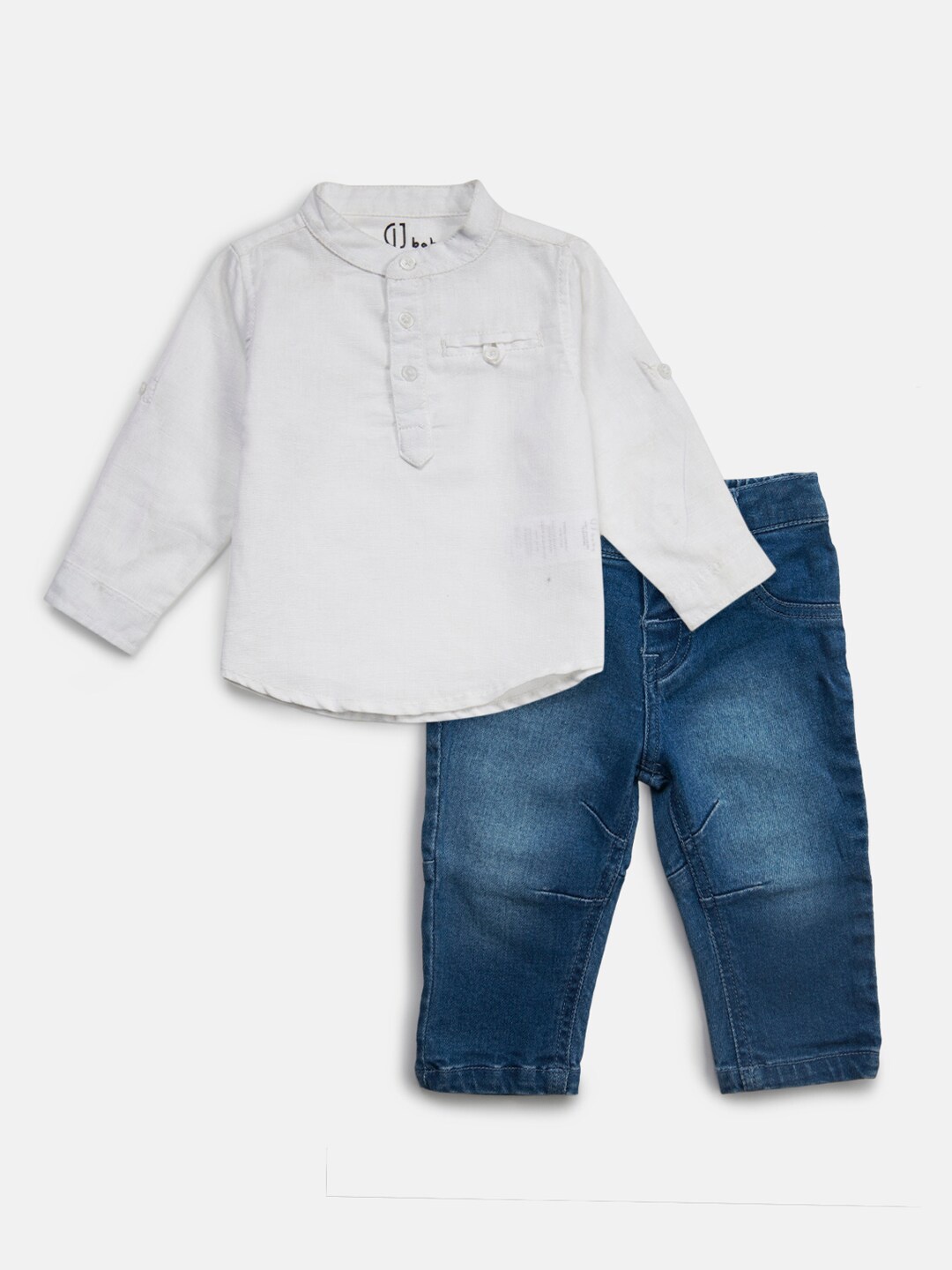 

Gini and Jony Boys White & Blue Shirt with Trouser