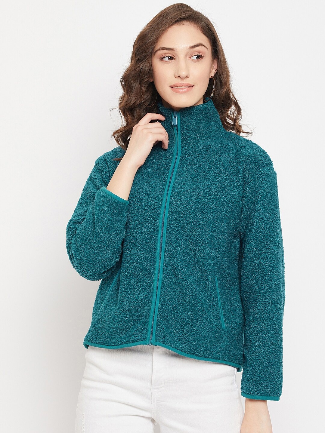 

Madame Mock Collar Sweatshirt, Teal