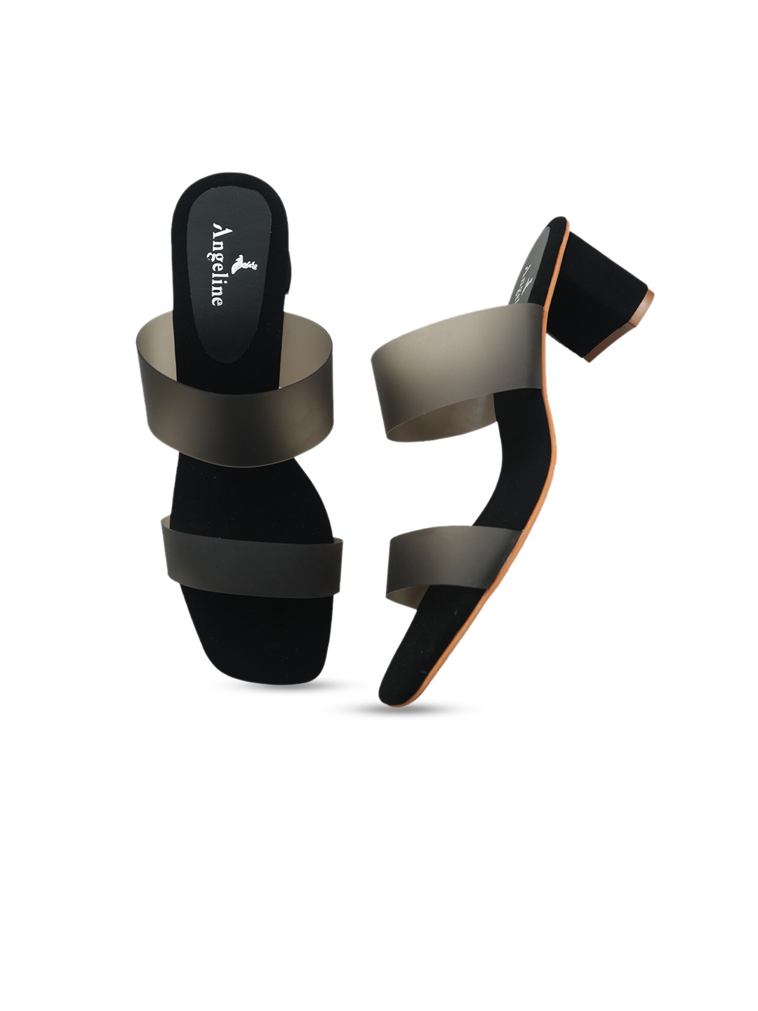 

Angeline Black PU Block Heels