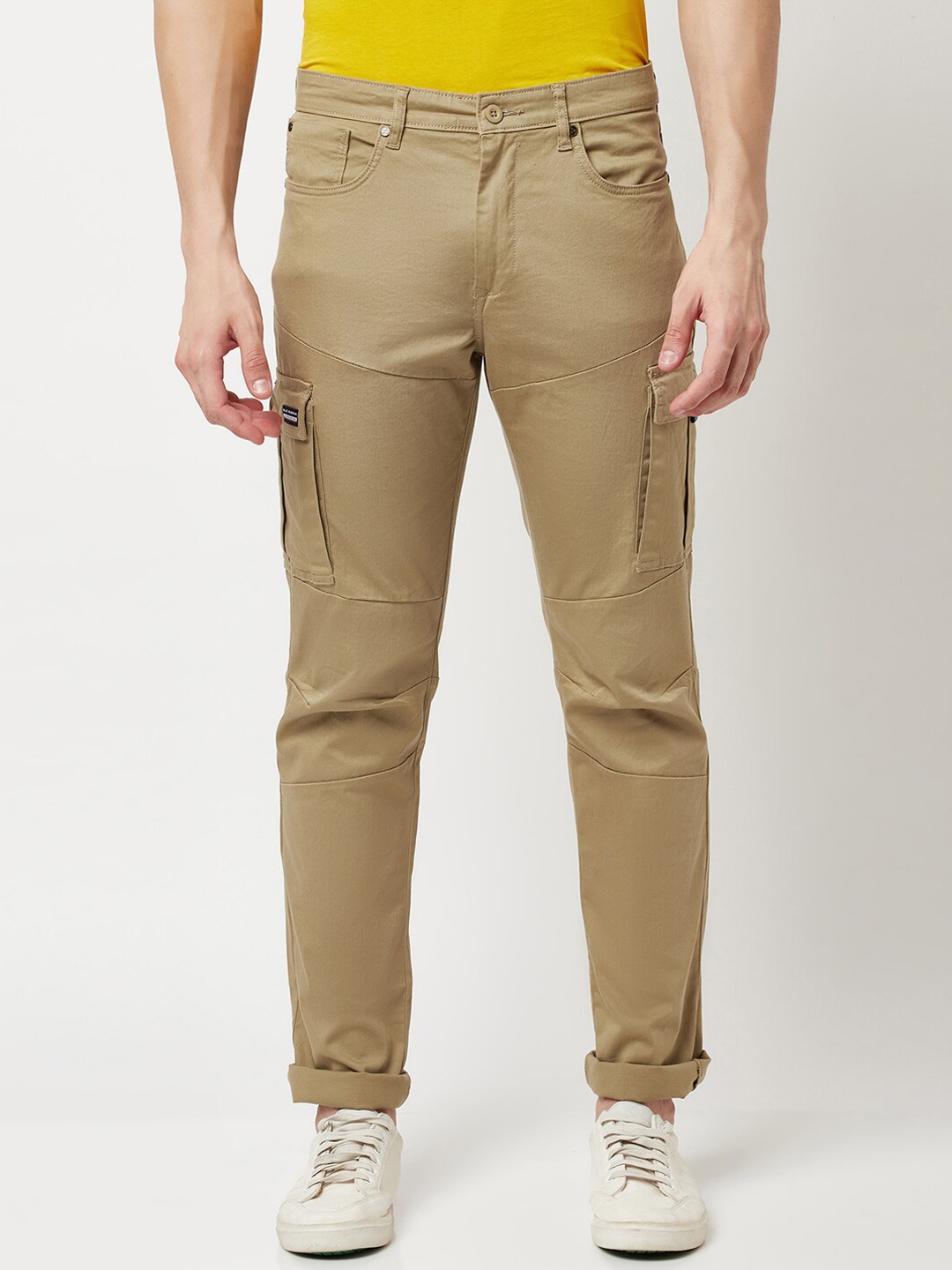 

Blue Buddha Men Khaki Solid Cotton Regular Fit Cargos