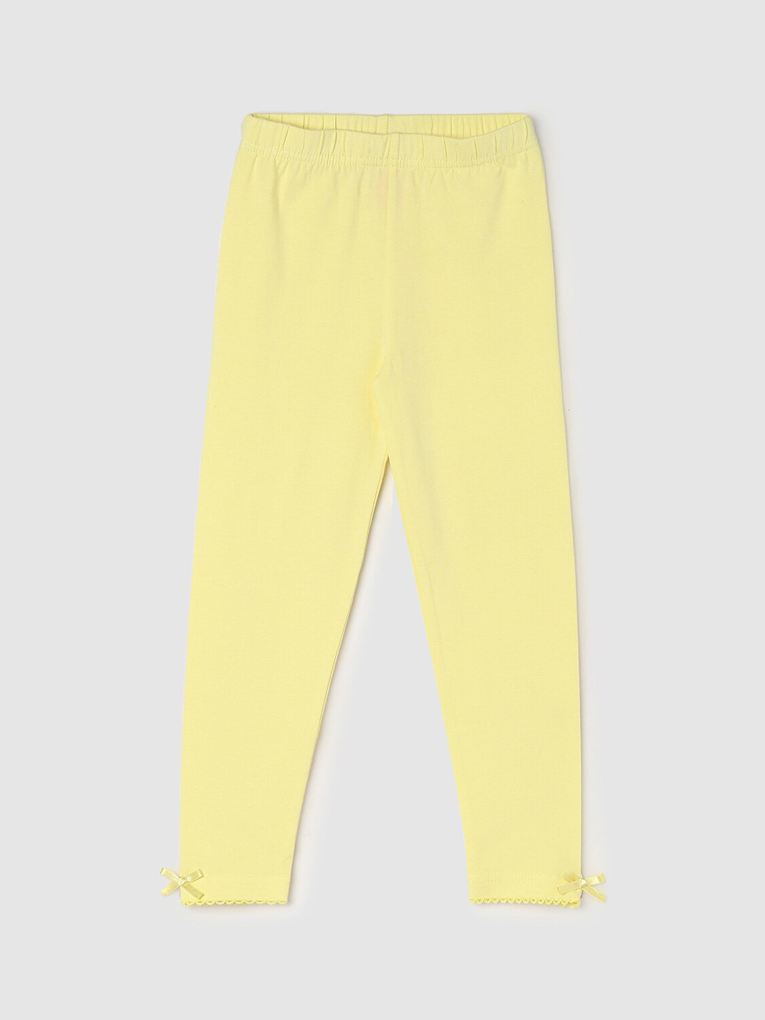 

max Girls Yellow Solid Leggings
