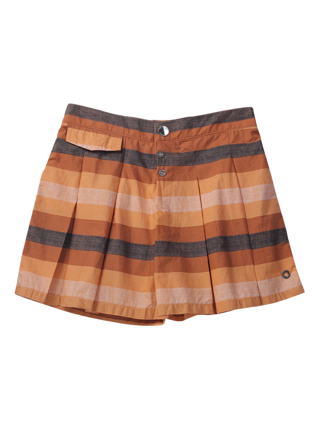 

Gini and Jony Girls Brown Striped Mini Skirt