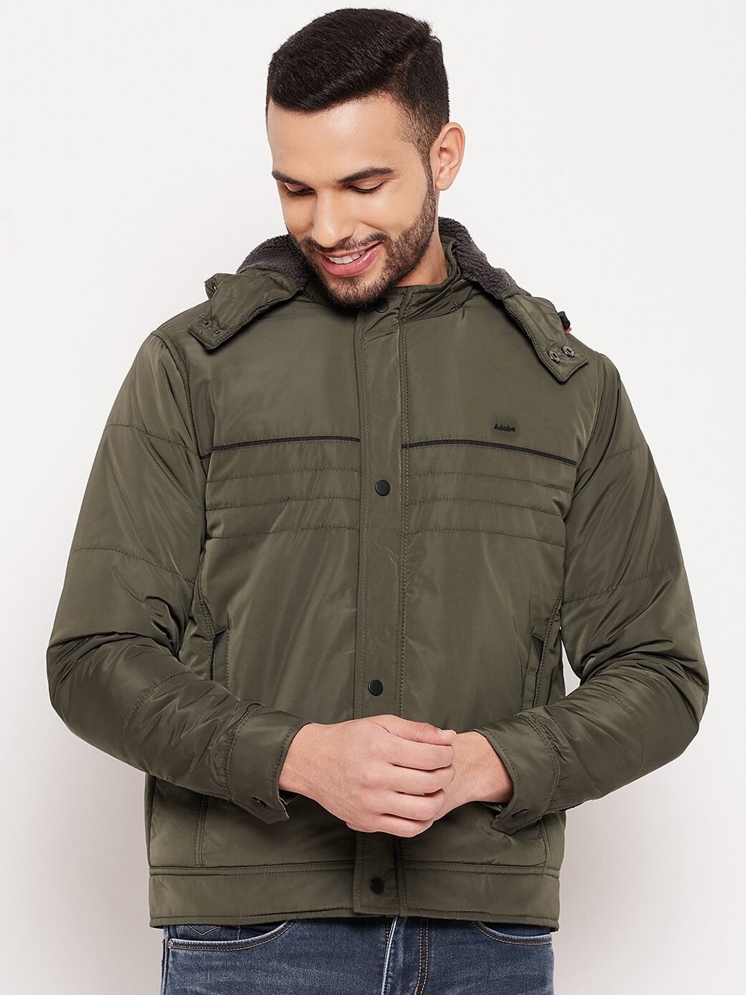 

Adobe Men Olive Green Lightweight Padded Jacket