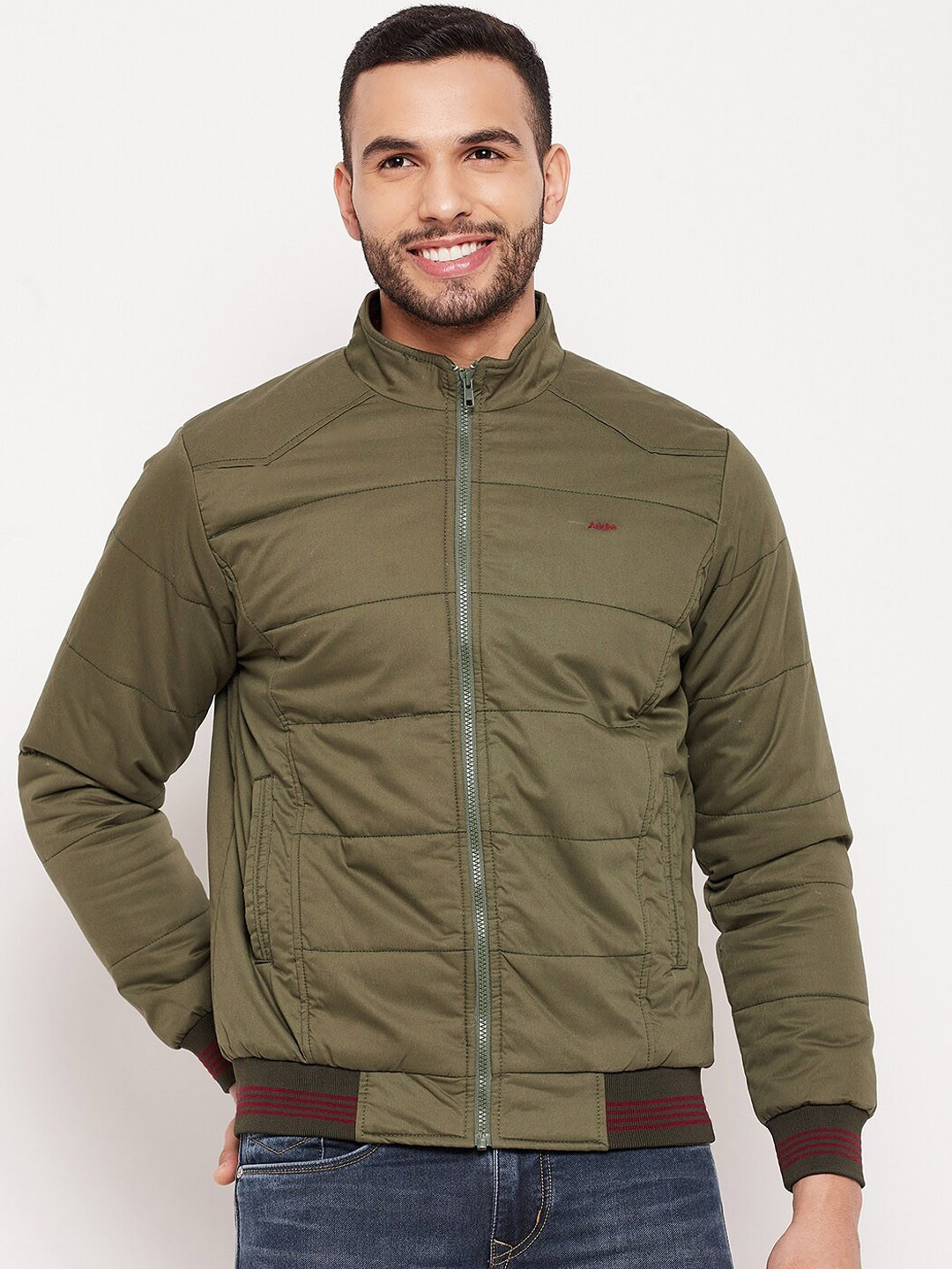 

Adobe Men Green Lightweight Bomber Jacket