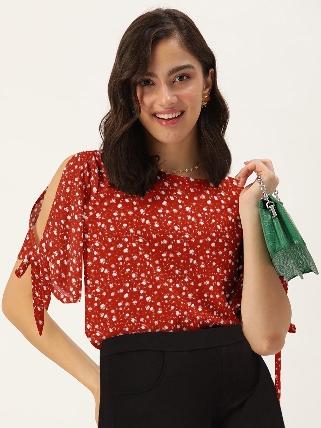 

DressBerry Floral Print Top, Coral