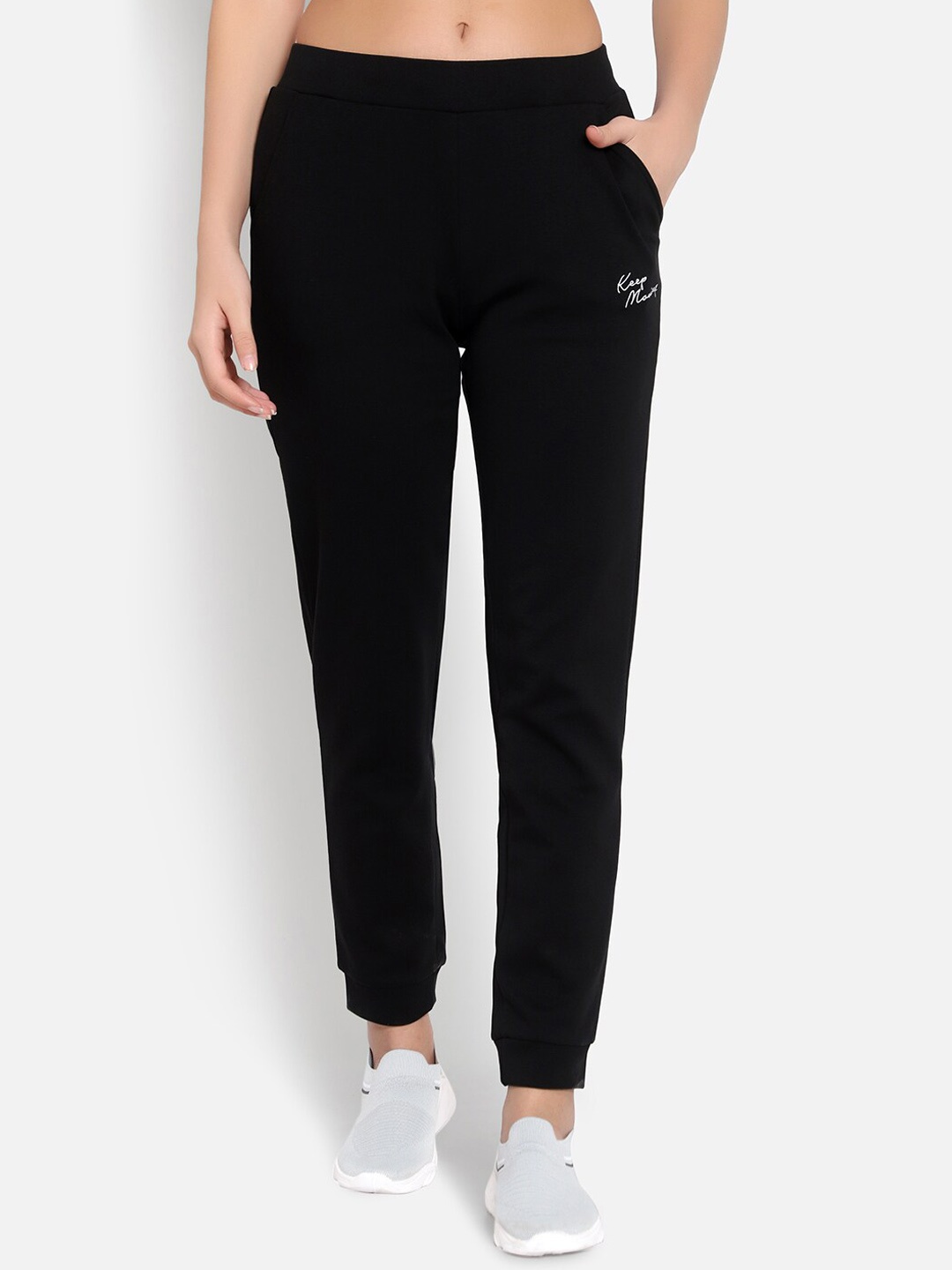 

Anta Women Black Basic Joggers Track Pant