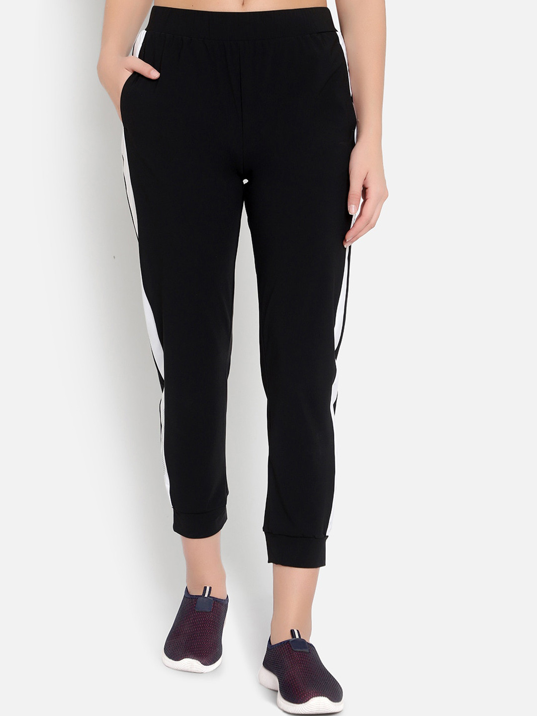 

Anta Women Black Solid Track Pant, White