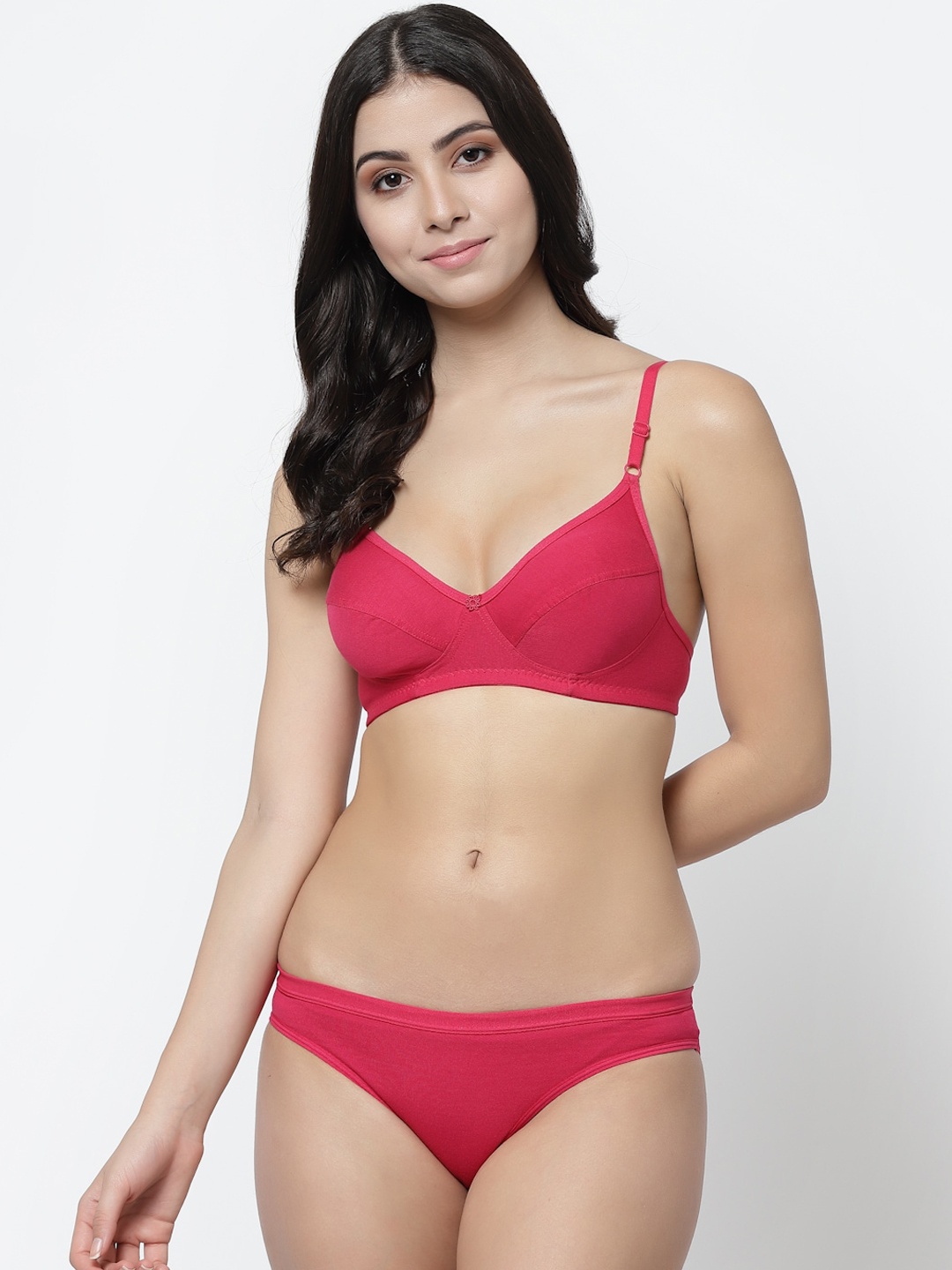 

Docare Women Solid Non Padded Cotton Lingerie Set, Pink