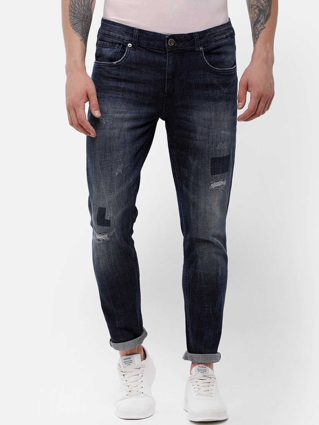 

Voi Jeans Men Blue Skinny Fit Mildly Distressed Light Fade Jeans