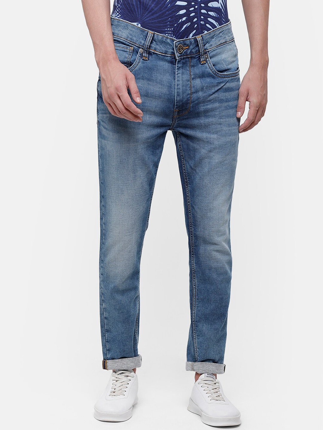 

Voi Jeans Men Blue Skinny Fit Heavy Fade Jeans