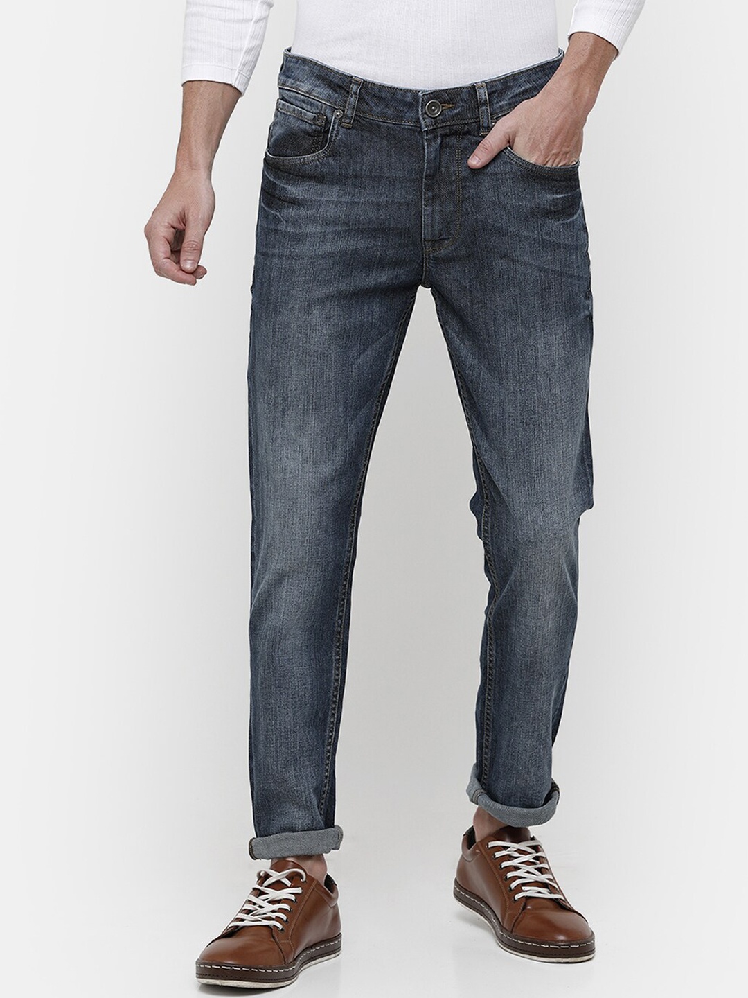 

Voi Jeans Men Blue Skinny Fit Heavy Fade Jeans