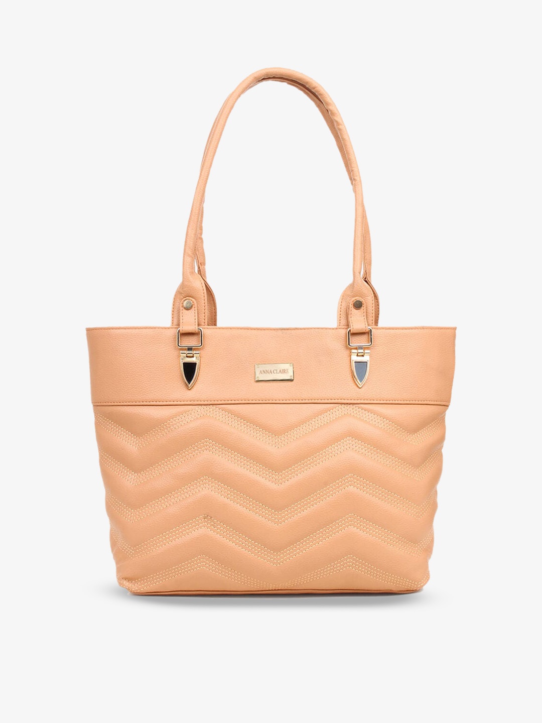 

Anna Claire Women Camel Brown PU Shopper Shoulder Bag with Quilted