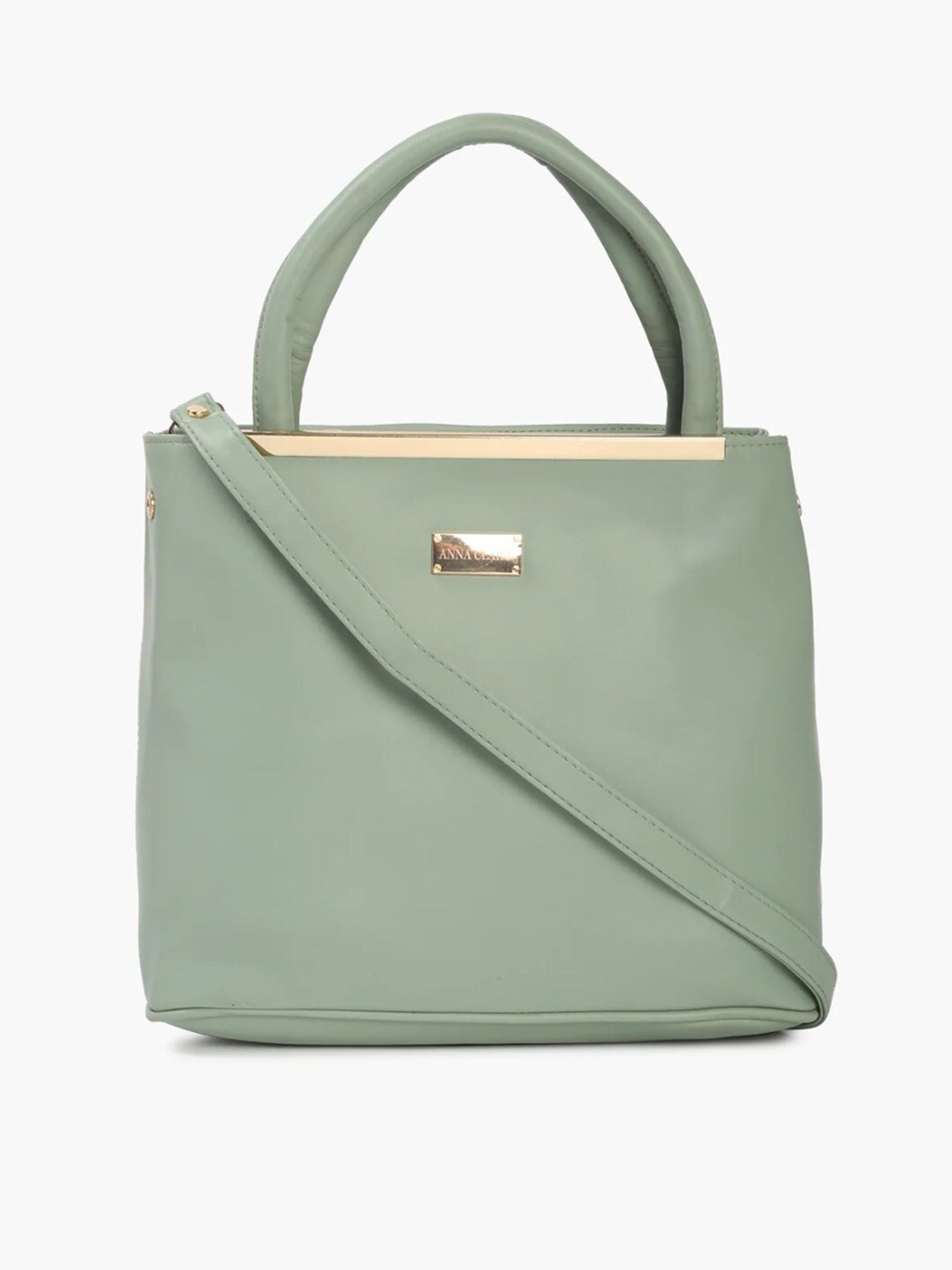 

Anna Claire Women Green PU Structured Handheld Bag